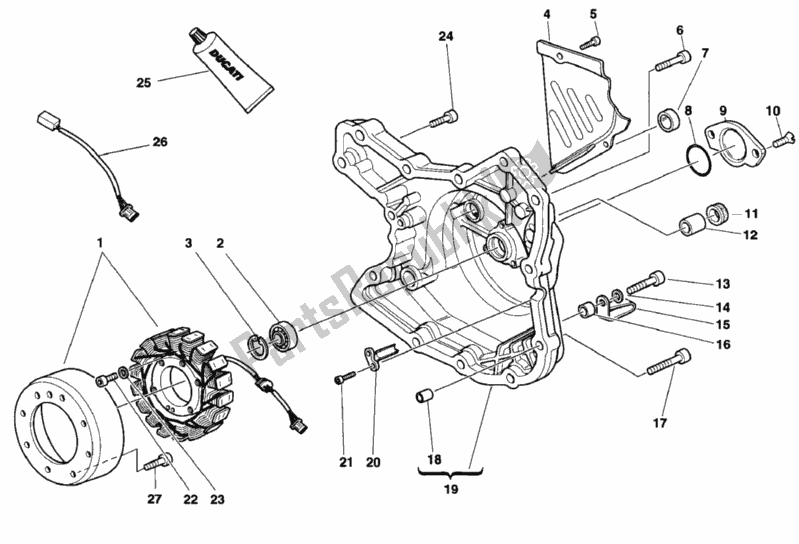 Toutes les pièces pour le Couvercle De Générateur du Ducati Supersport 900 SS USA 1998